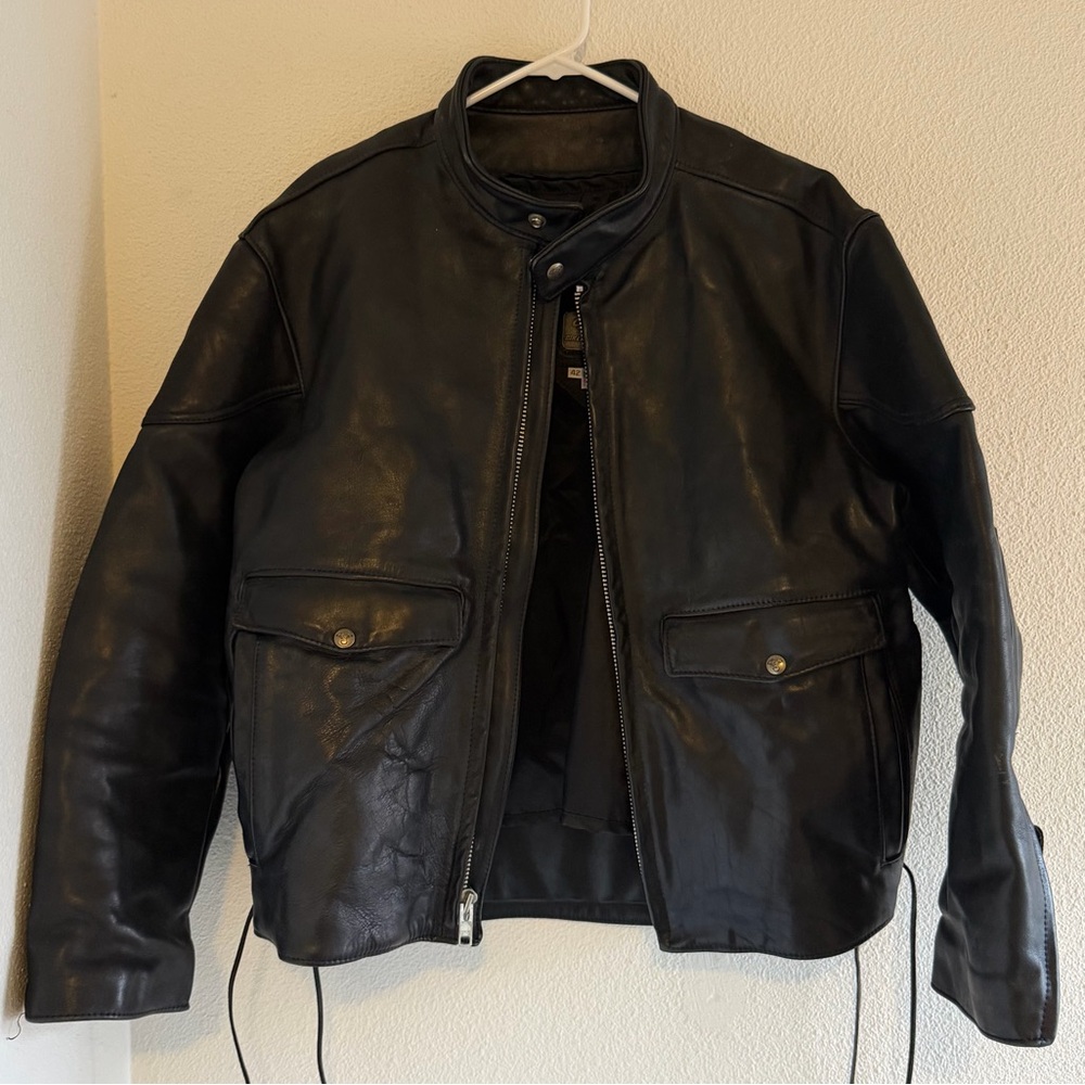 Vintage Bikers Choice Mens‎ Black Leather Motorcycle Jacket Size 42 Made in USA